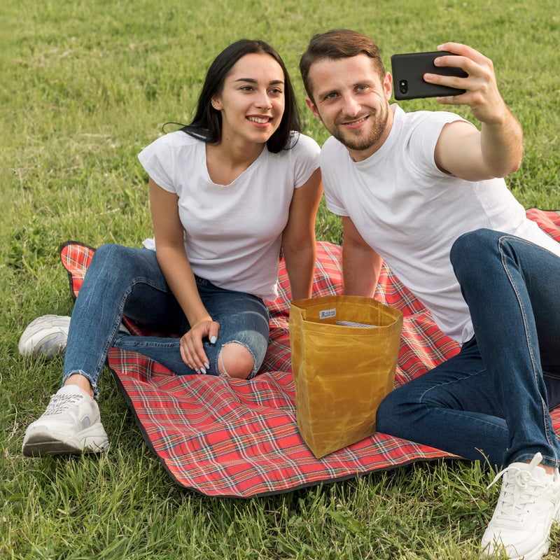 ECO/EGO American made ECO/EGO all in one Canvas Lunch Bag Set. 1 heavy duty waterproof waxed canvas lunch bag/ 1 bamboo cutlery set with travel pouch - Image 4